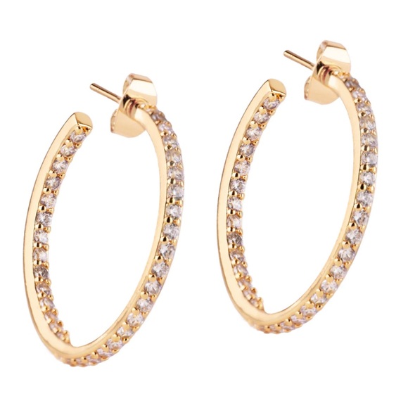 EUC Crystal Haze From The Block Hoop Earrings - Picture 1 of 5